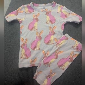 Tea Collection Pink and Purple Bunny Pajama Set
